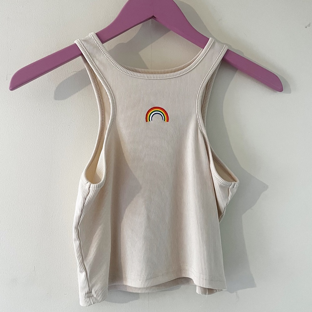 Rainbow racer back tank